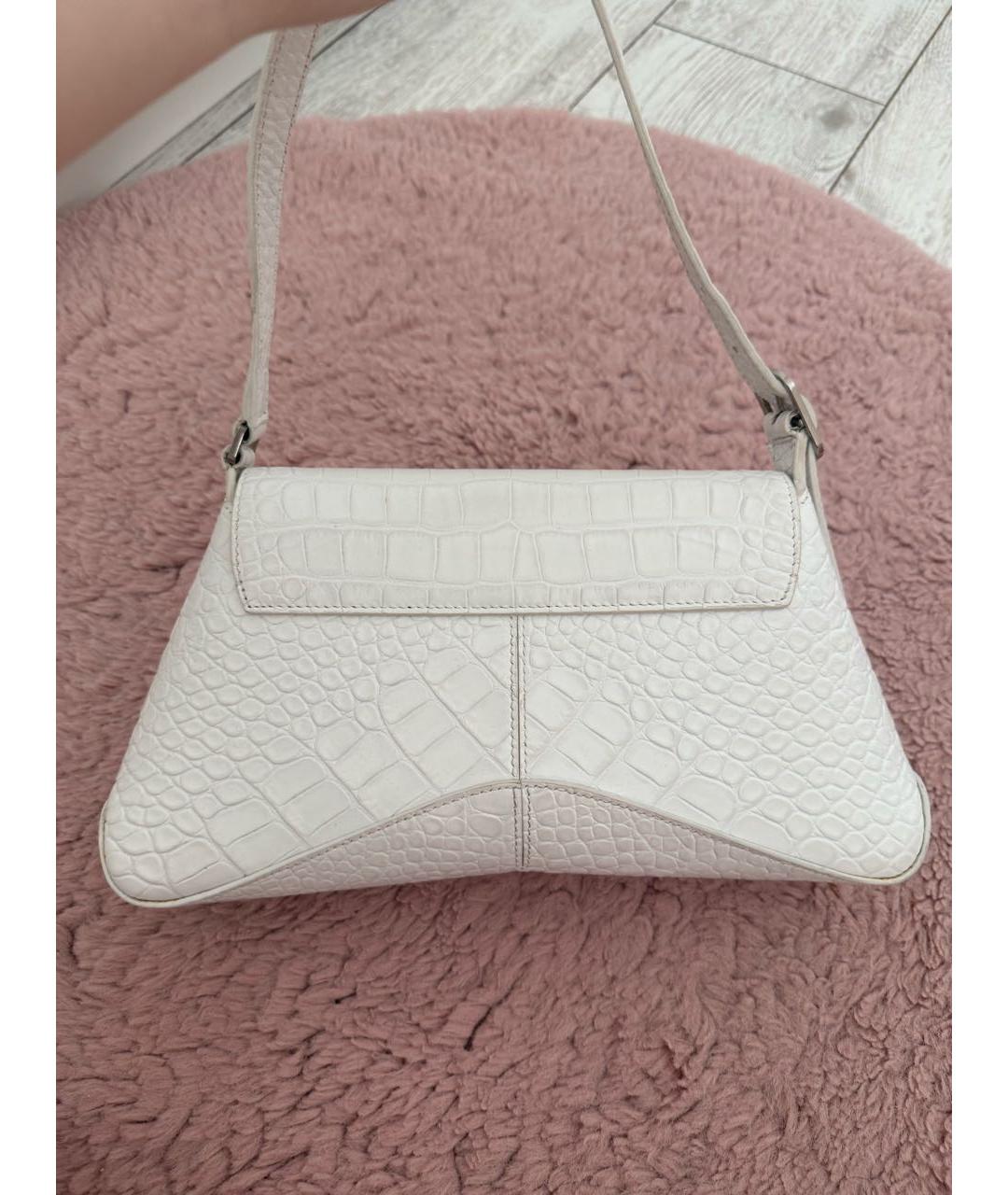 BALENCIAGA Белая кожаная сумка с короткими ручками, фото 3