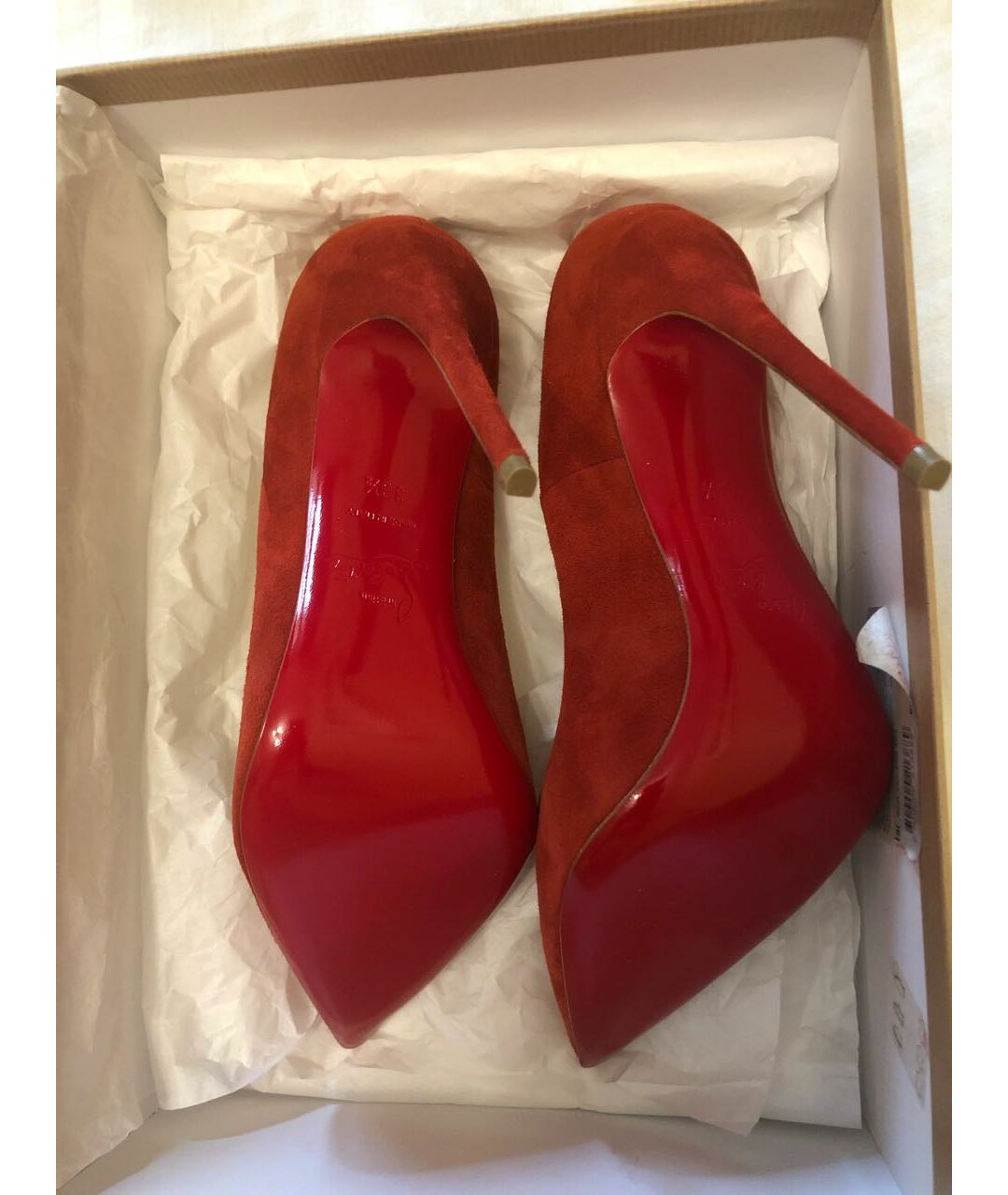 CHRISTIAN LOUBOUTIN Красные замшевые туфли, фото 4