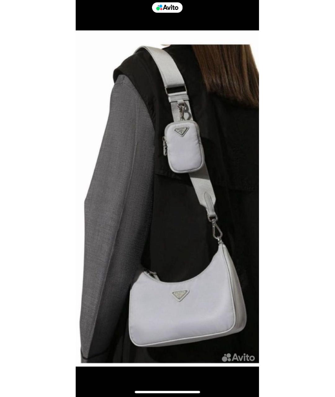 PRADA Серая синтетическая сумка через плечо, фото 2