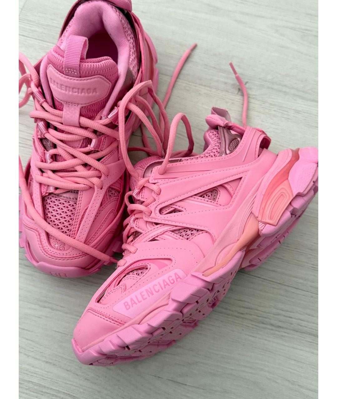 BALENCIAGA Розовые текстильные кроссовки, фото 9