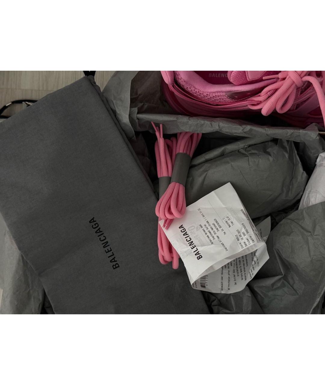 BALENCIAGA Розовые текстильные кроссовки, фото 7