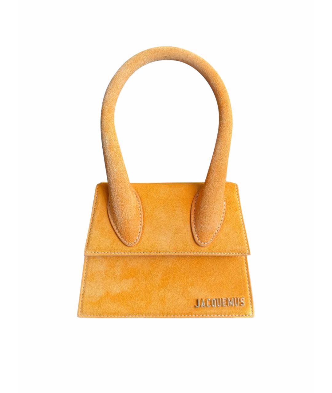JACQUEMUS Оранжевая замшевая сумка через плечо, фото 1