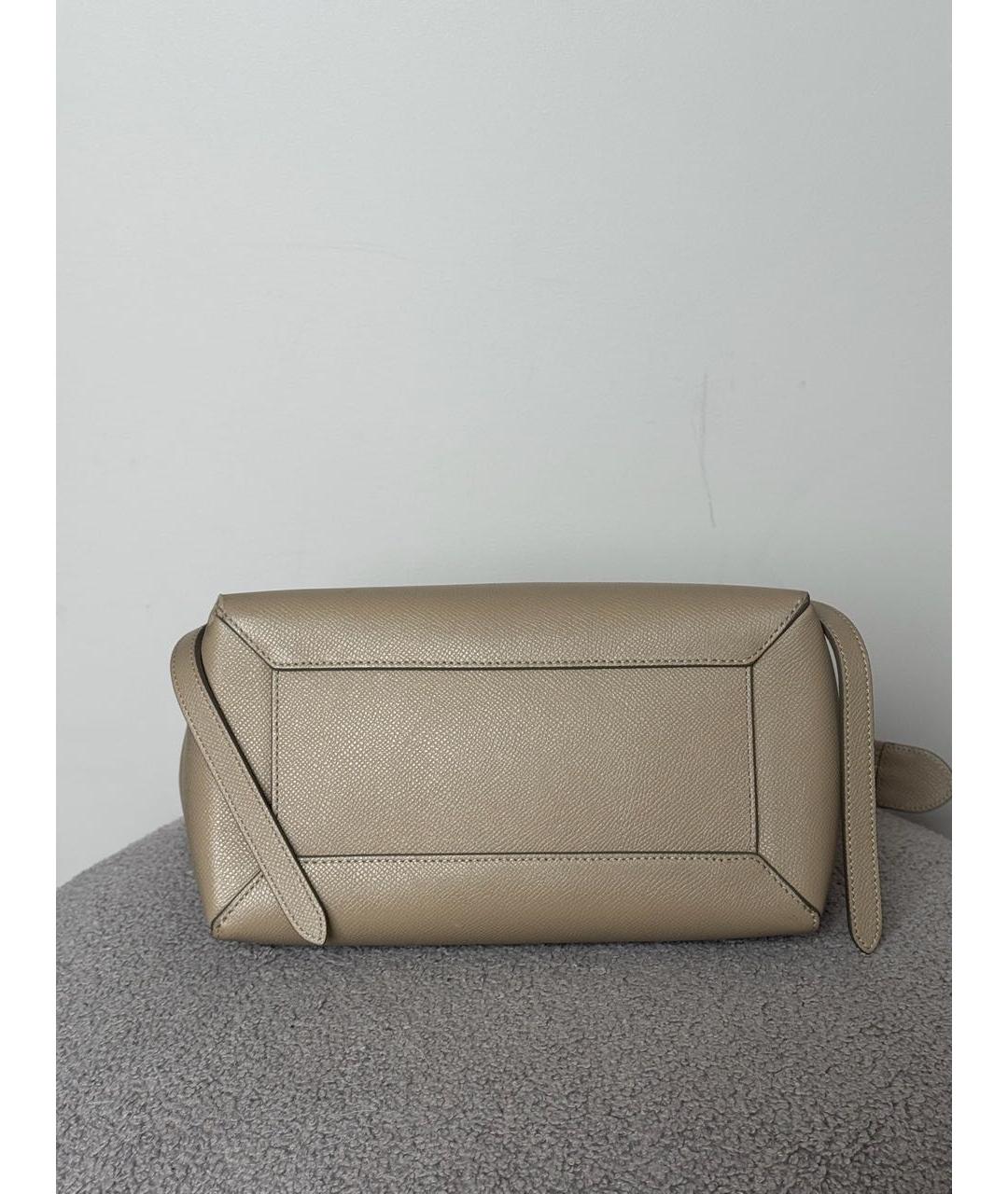 CELINE Бежевая кожаная сумка тоут, фото 6