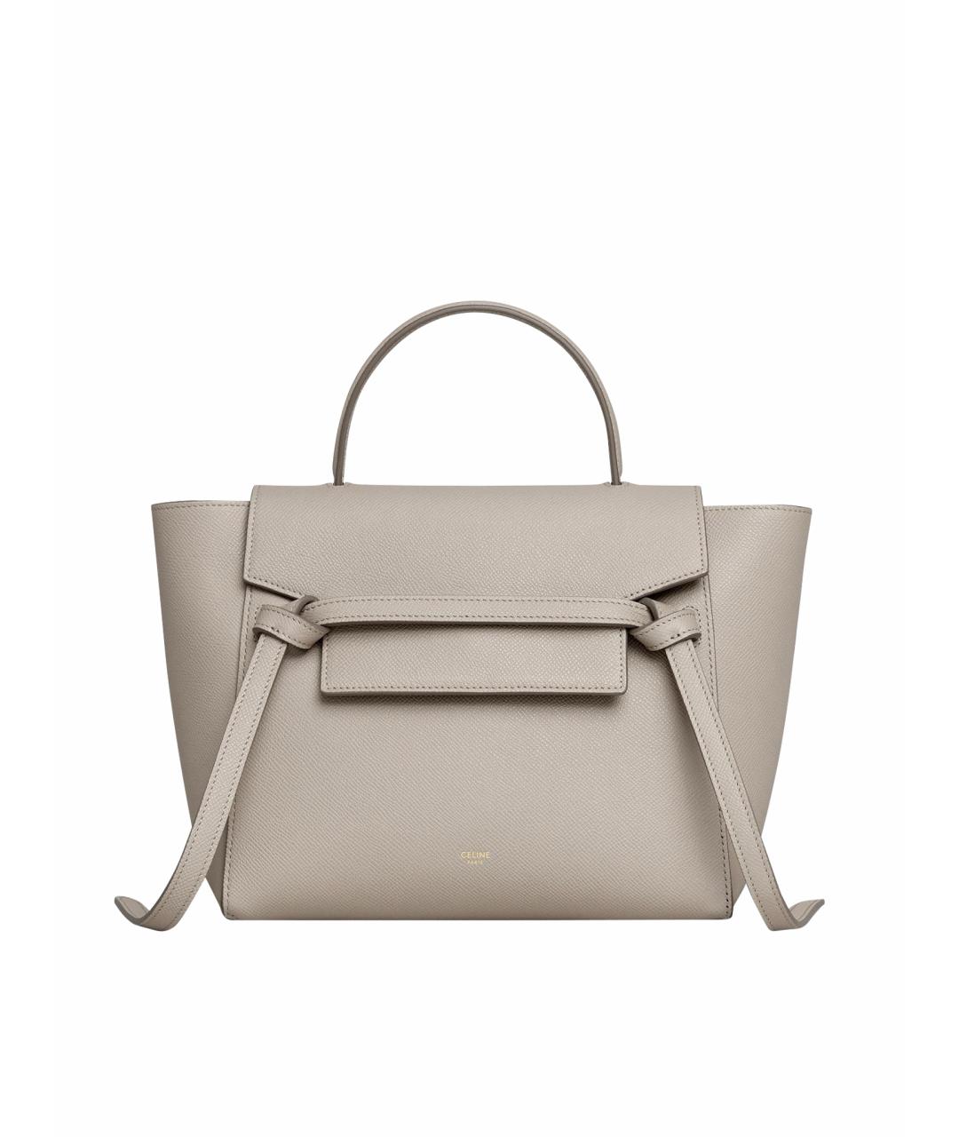 CELINE Бежевая кожаная сумка тоут, фото 9
