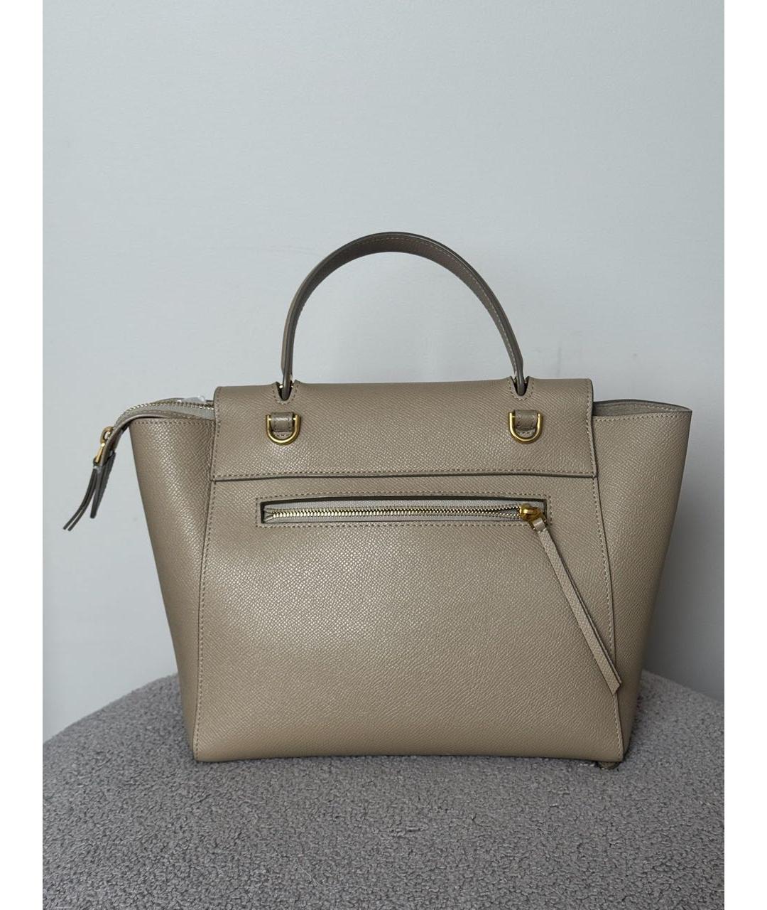 CELINE Бежевая кожаная сумка тоут, фото 4