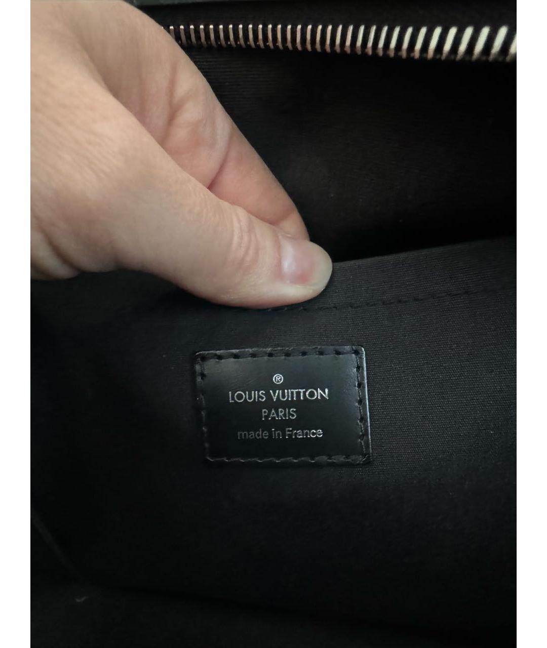 LOUIS VUITTON Черная кожаная сумка с короткими ручками, фото 4