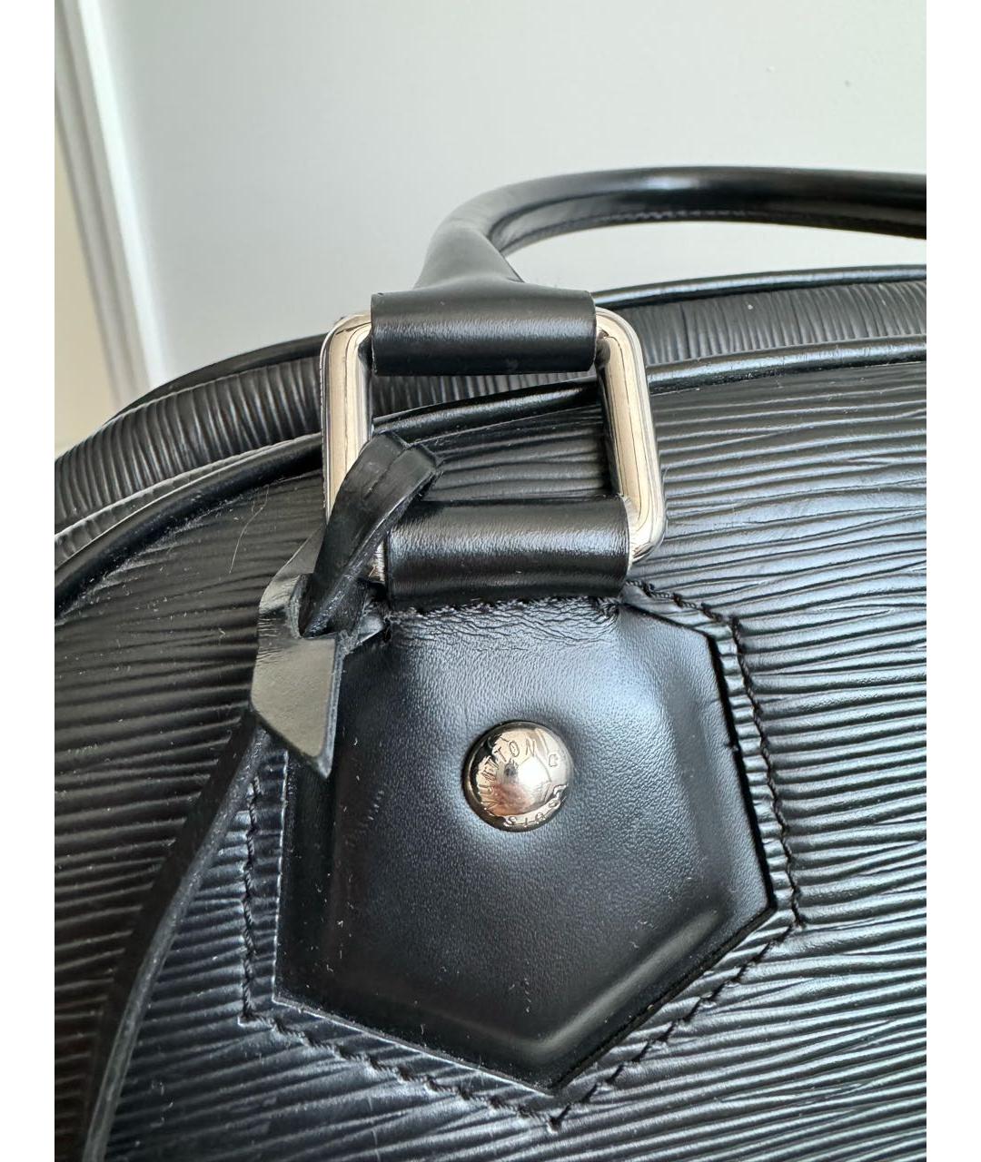 LOUIS VUITTON Черная кожаная сумка с короткими ручками, фото 7