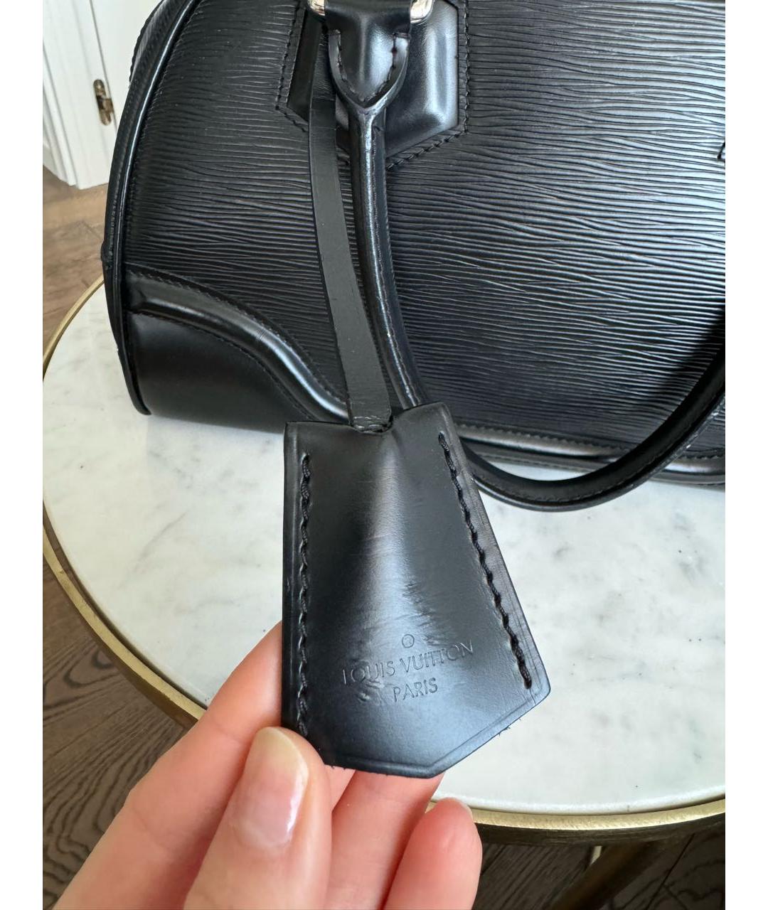 LOUIS VUITTON Черная кожаная сумка с короткими ручками, фото 8