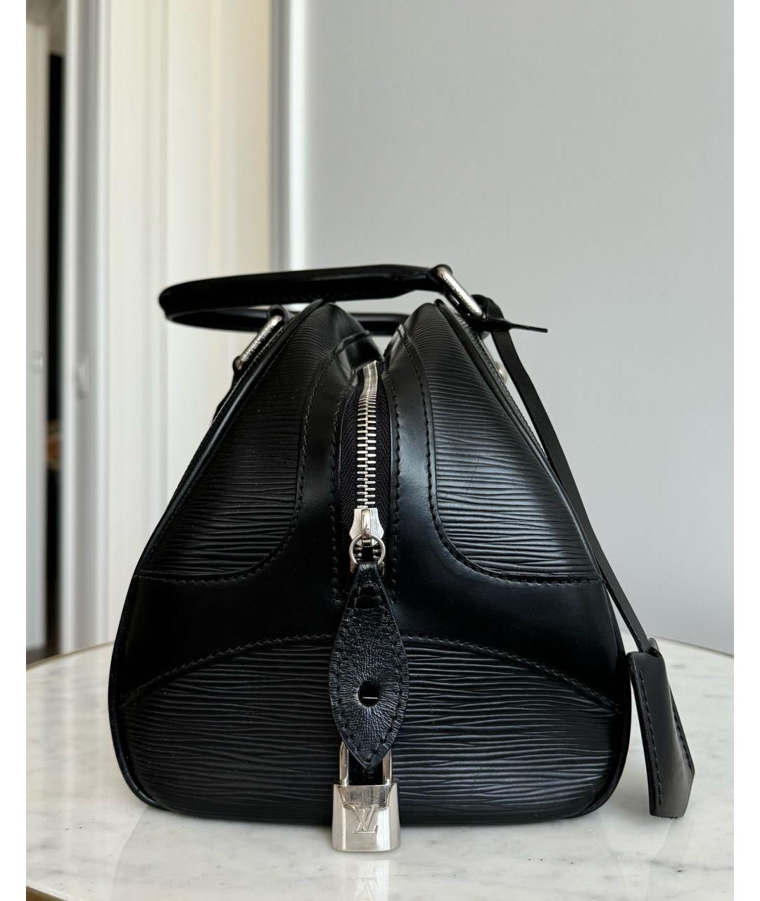 LOUIS VUITTON Черная кожаная сумка с короткими ручками, фото 3