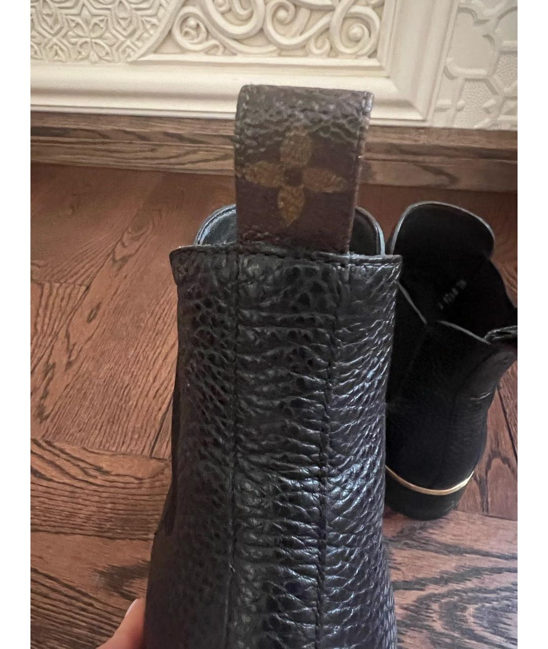 LOUIS VUITTON Черные кожаные ботинки, фото 5