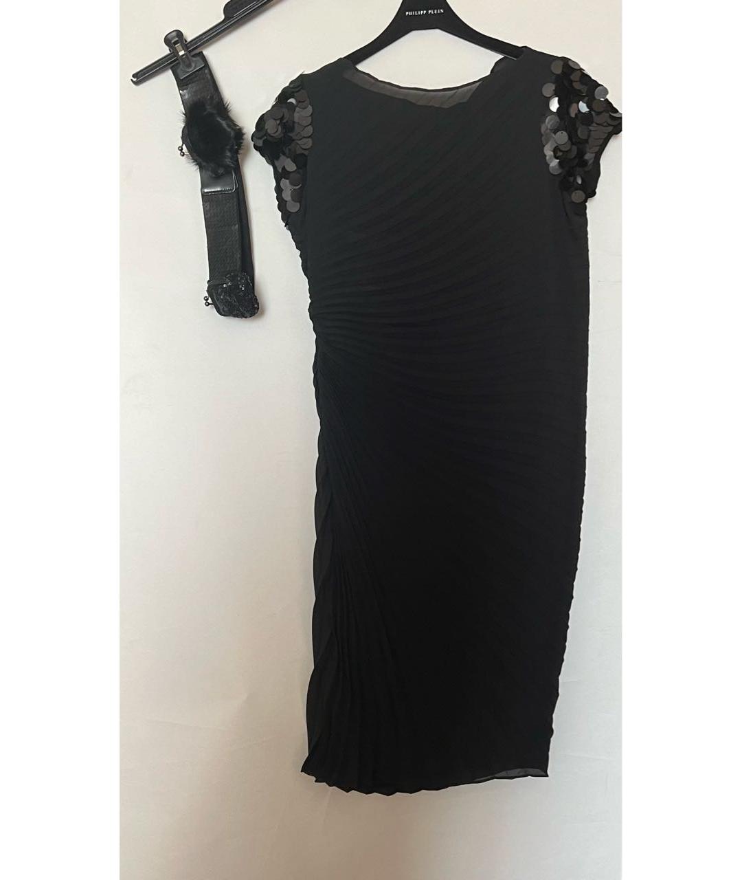 BLUMARINE Черное шифоновое коктейльное платье, фото 3