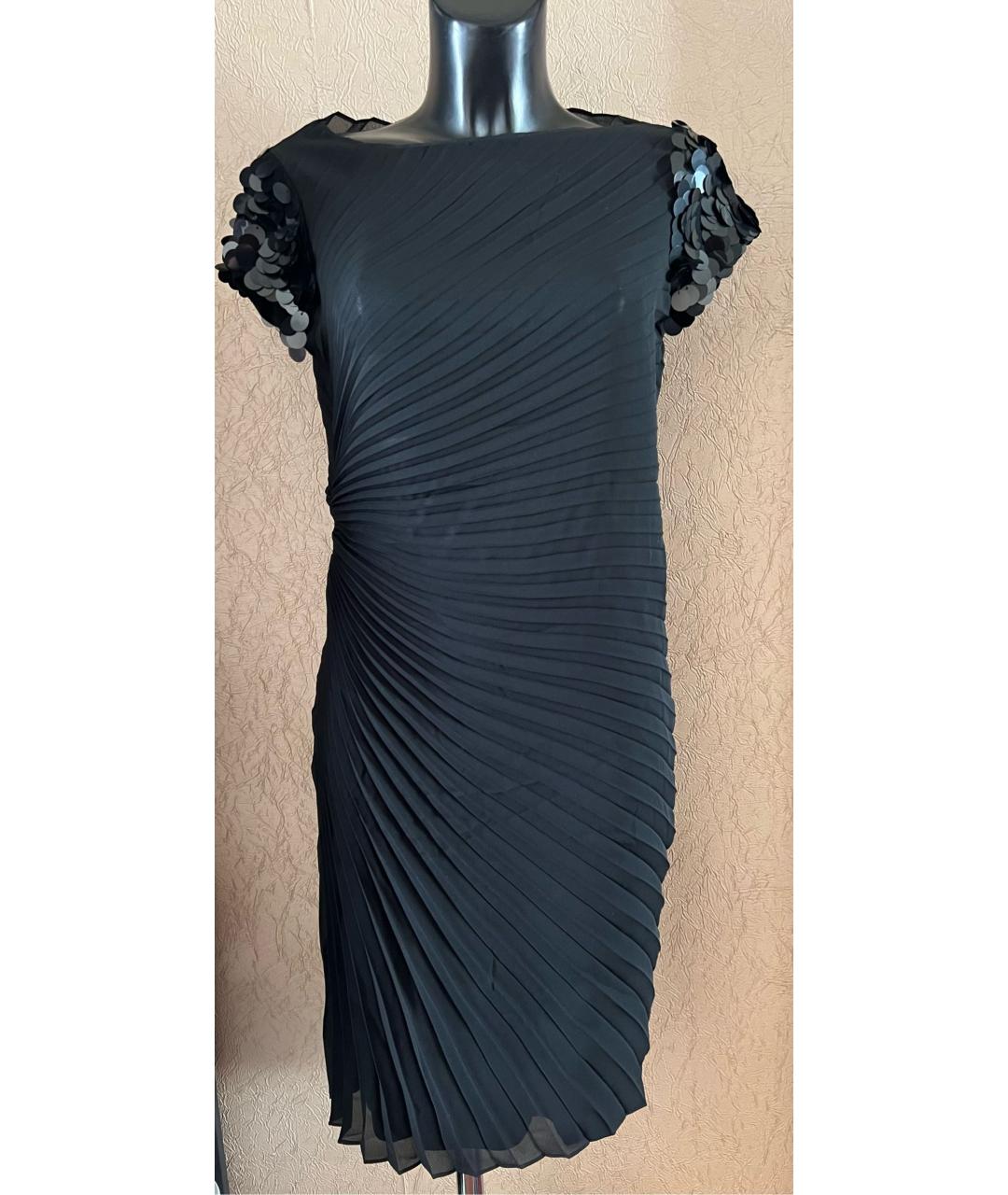 BLUMARINE Черное шифоновое коктейльное платье, фото 4