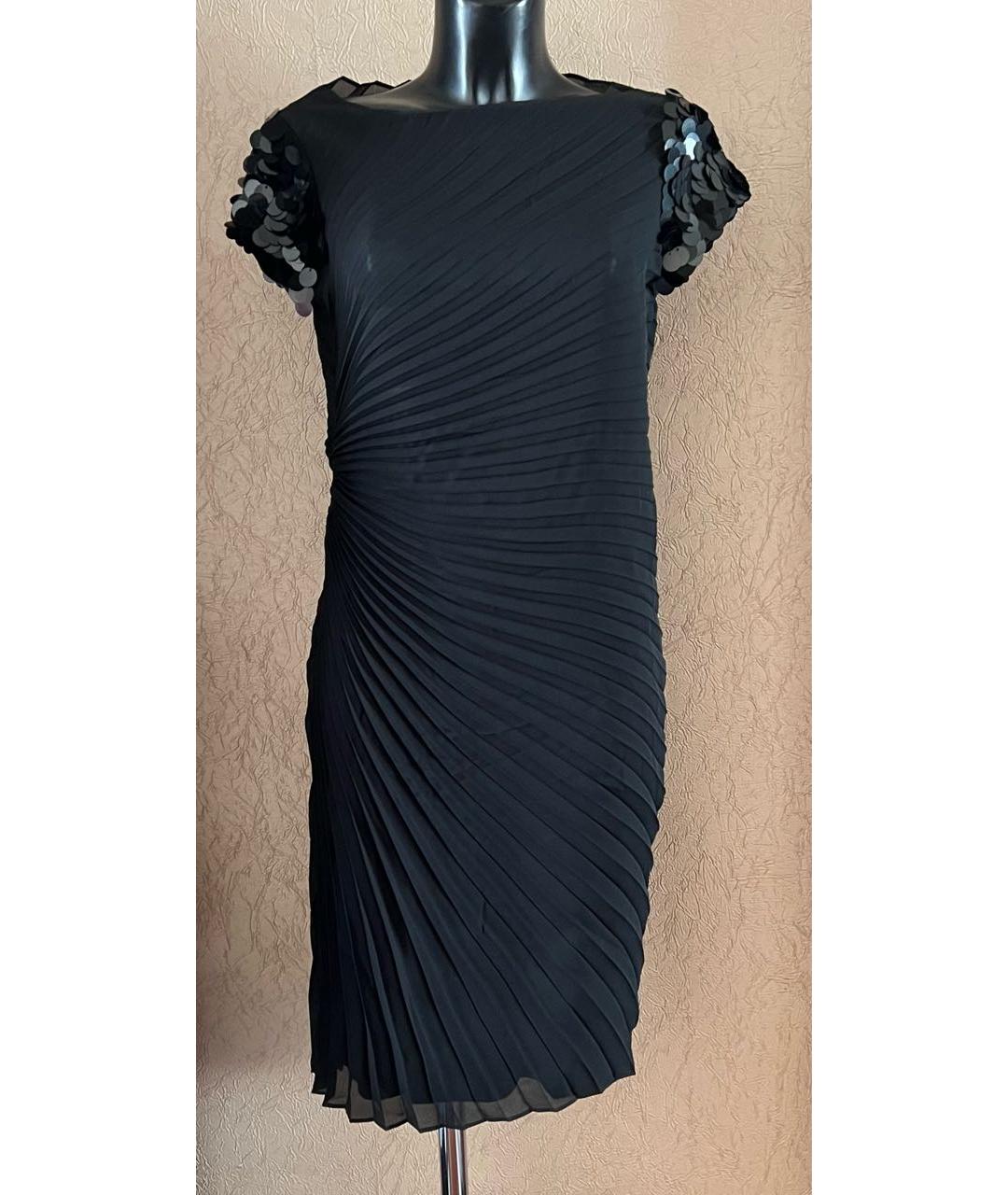 BLUMARINE Черное шифоновое коктейльное платье, фото 2