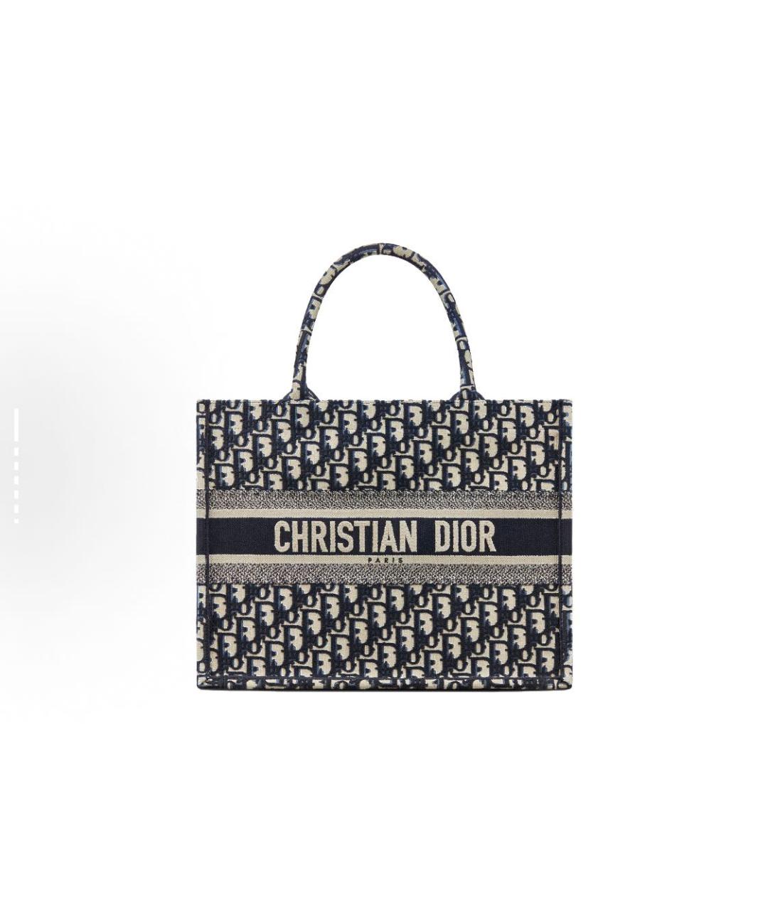 CHRISTIAN DIOR Антрацитовая хлопковая сумка тоут, фото 5