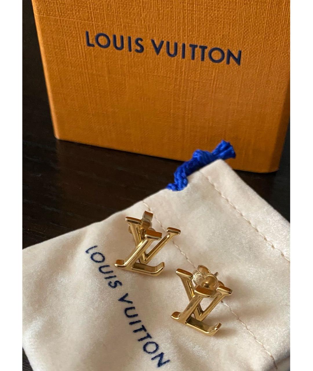 LOUIS VUITTON Золотые металлические серьги, фото 2