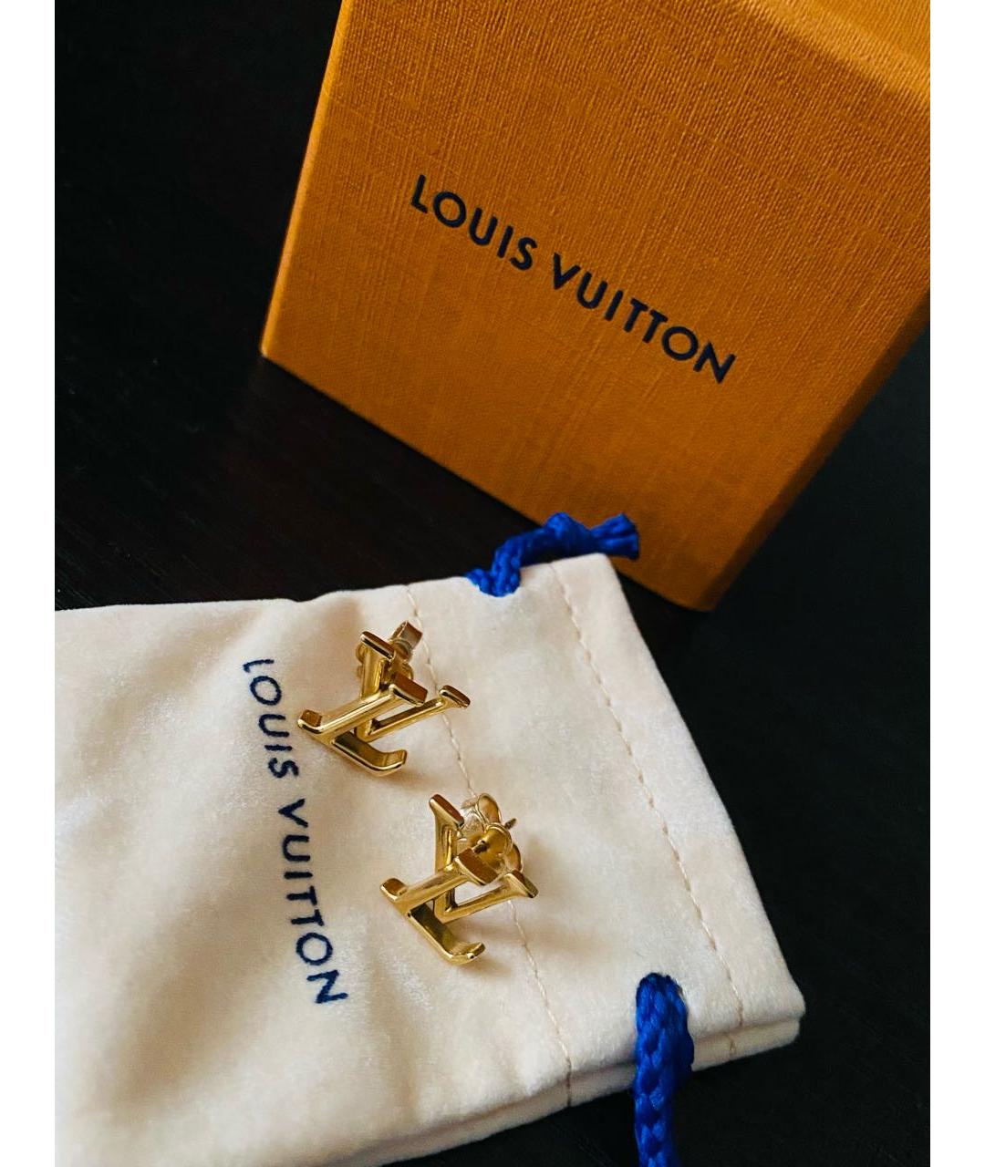 LOUIS VUITTON Золотые металлические серьги, фото 3