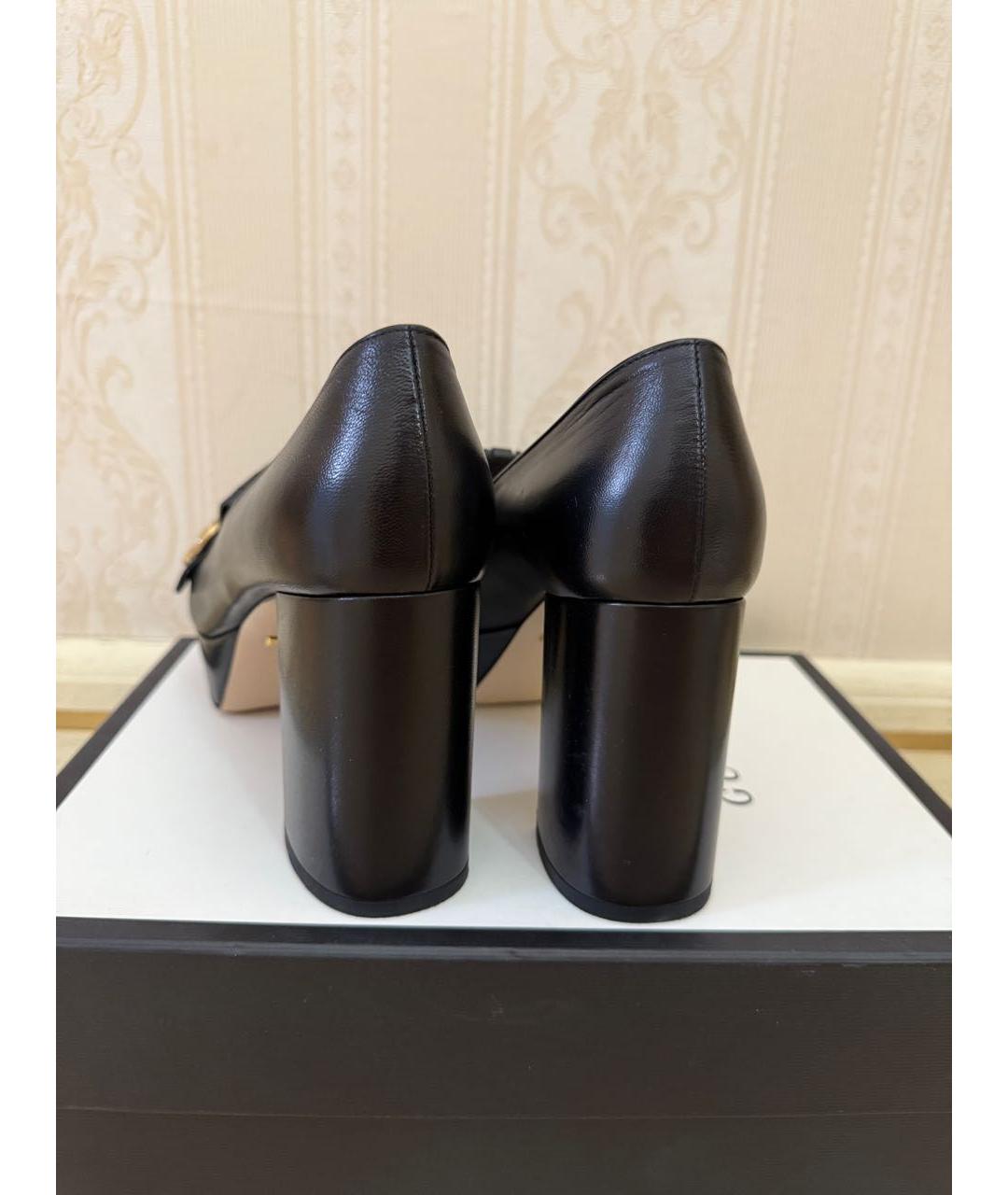 GUCCI Черные кожаные туфли, фото 5