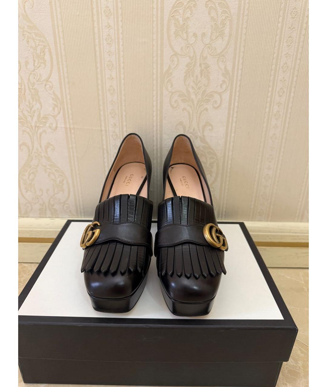 GUCCI Черные кожаные туфли, фото 4