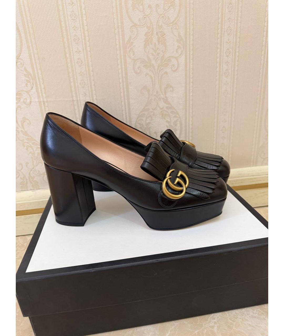 GUCCI Черные кожаные туфли, фото 8