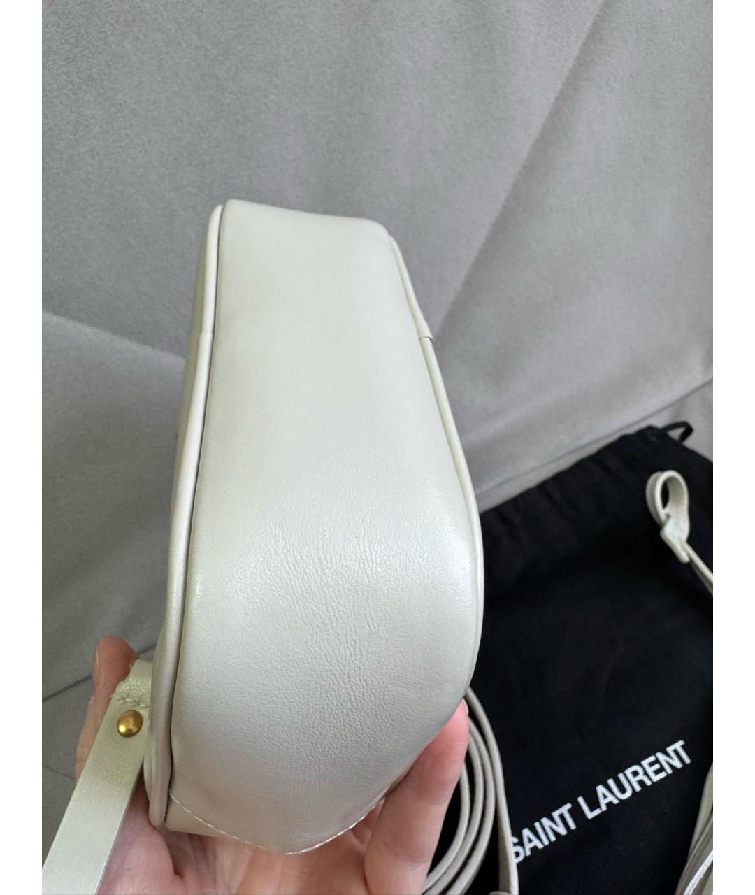 SAINT LAURENT Бежевая кожаная поясная сумка, фото 6