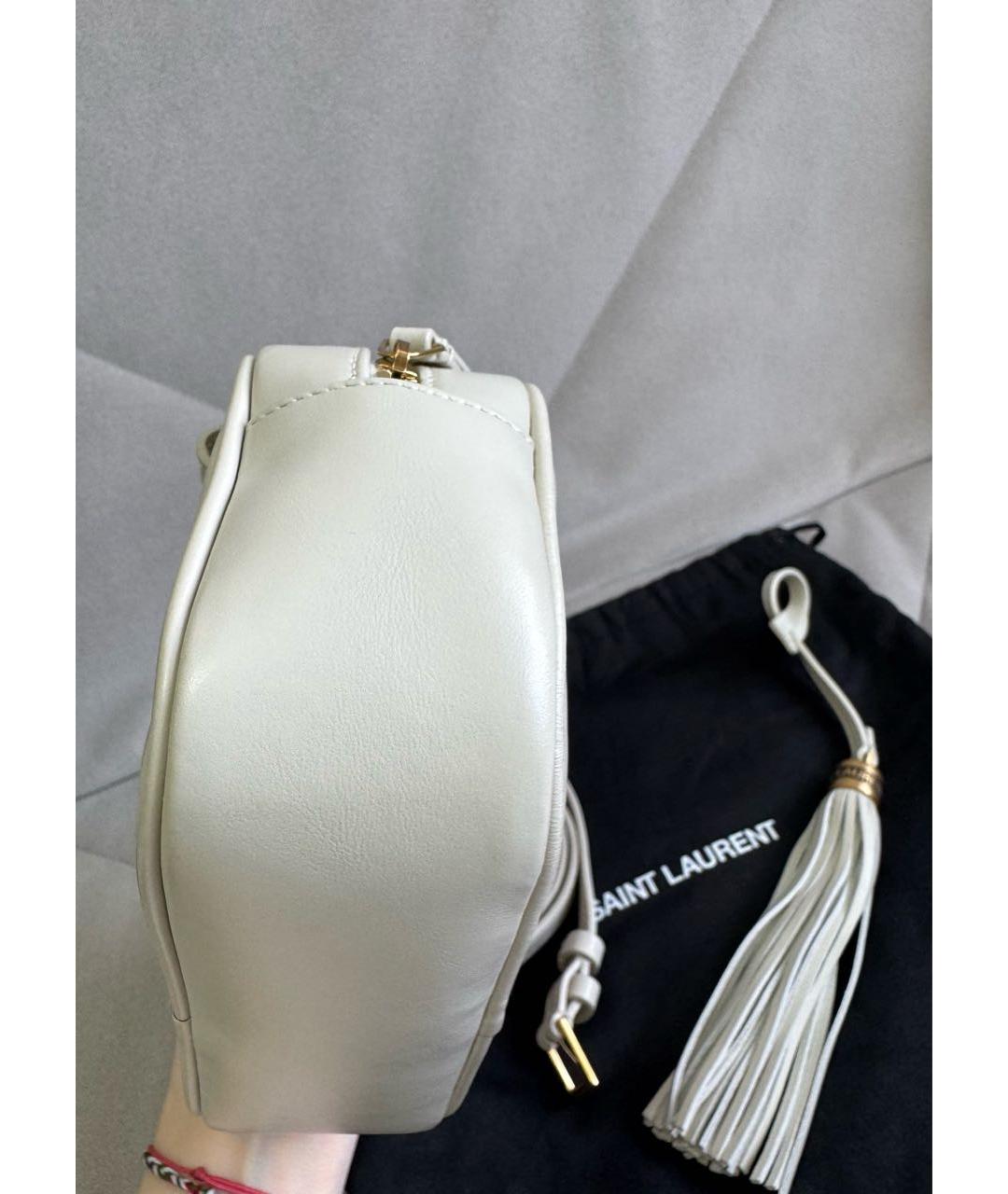 SAINT LAURENT Бежевая кожаная поясная сумка, фото 7