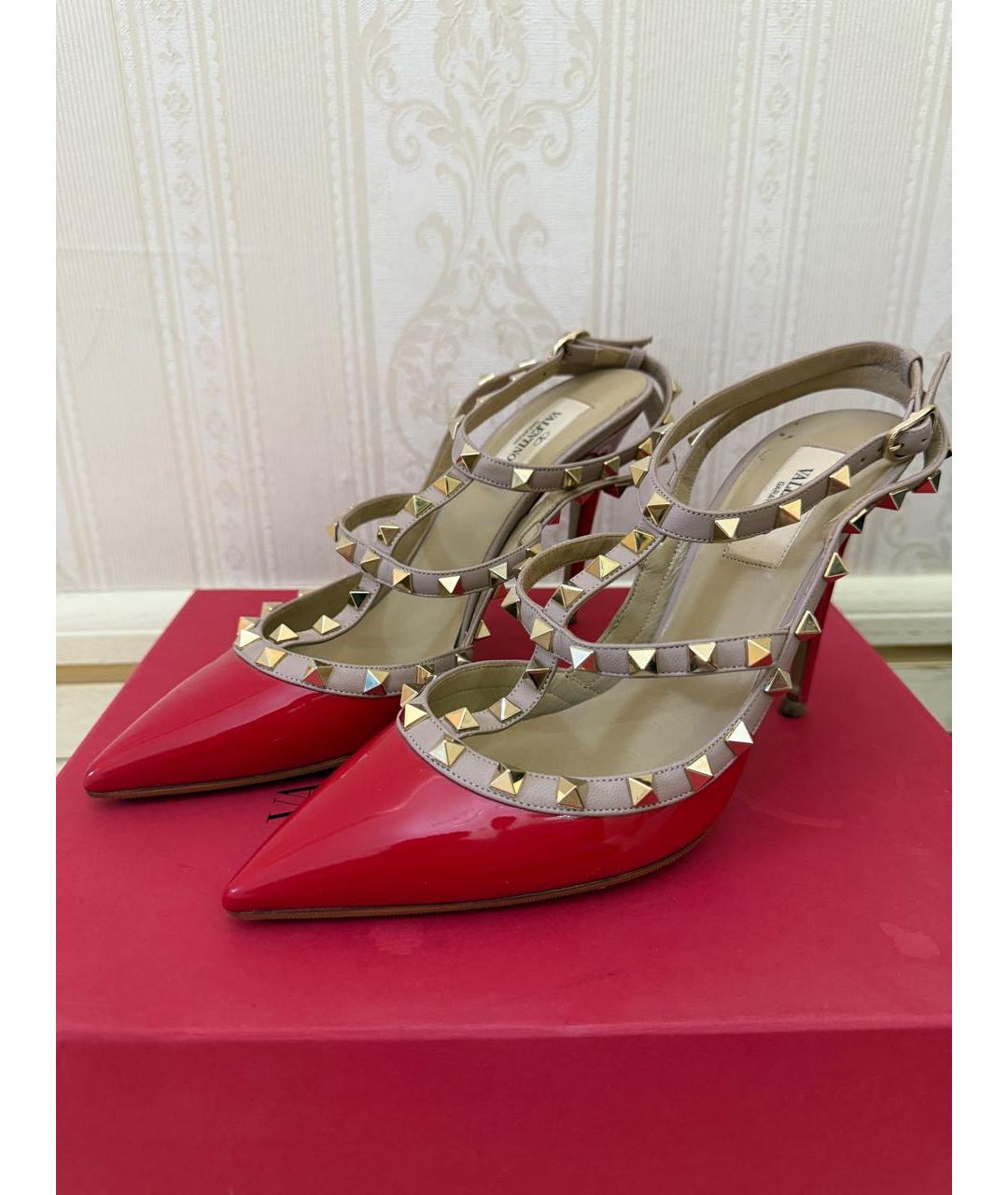 VALENTINO Красные босоножки из лакированной кожи, фото 3