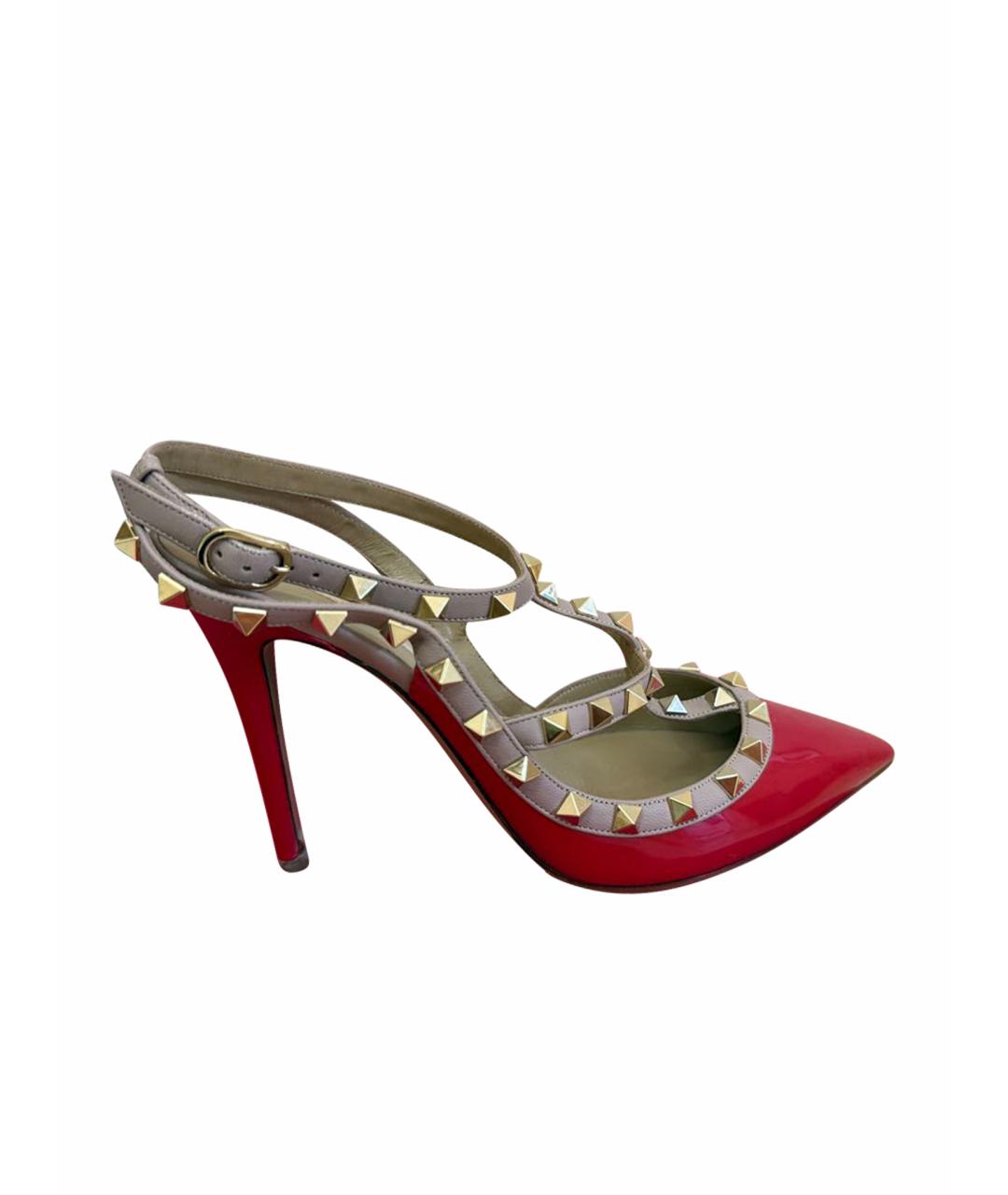 VALENTINO Красные босоножки из лакированной кожи, фото 1
