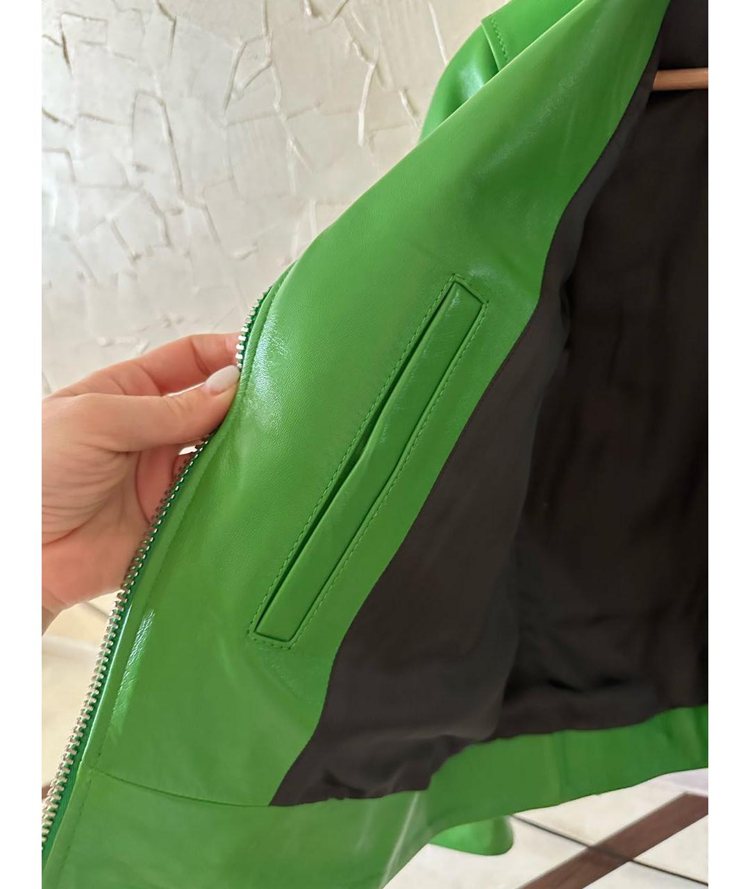 ACNE STUDIOS Зеленая кожаная куртка, фото 7