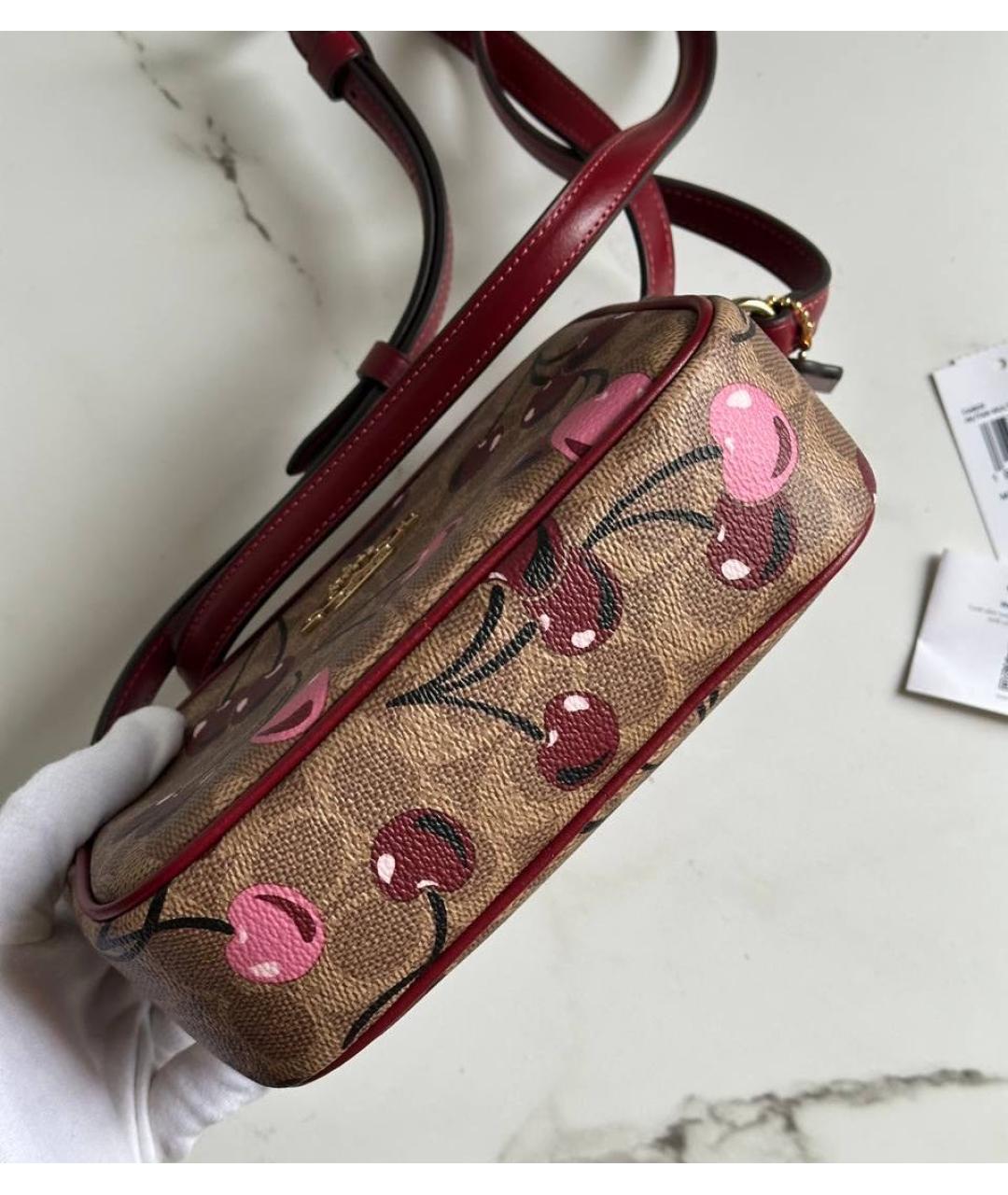 COACH Коричневая кожаная сумка через плечо, фото 5