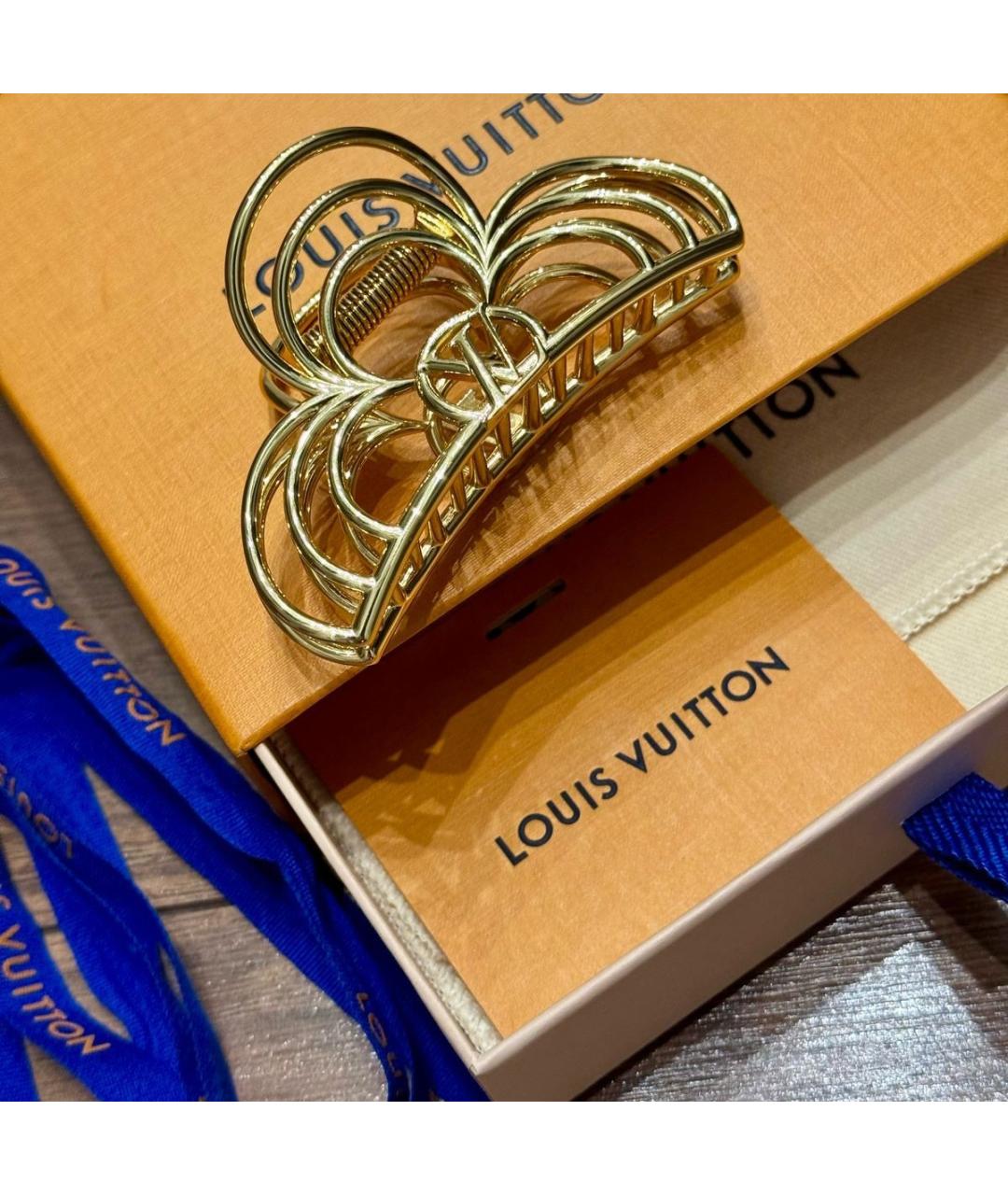 LOUIS VUITTON Золотая заколка, фото 3