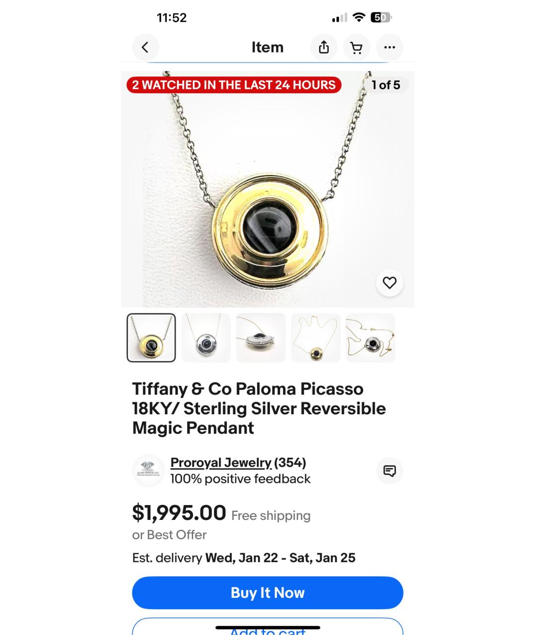 TIFFANY&CO Золотая подвеска из желтого золота, фото 6