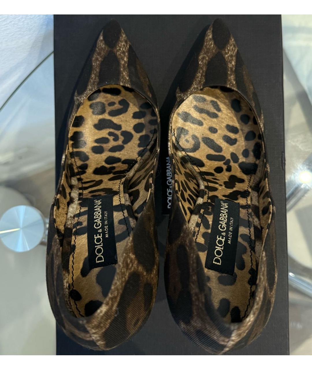 DOLCE&GABBANA Коричневые текстильные туфли, фото 3