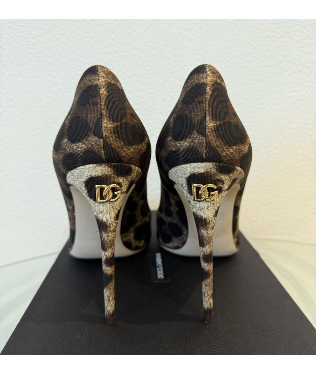 DOLCE&GABBANA Коричневые текстильные туфли, фото 4