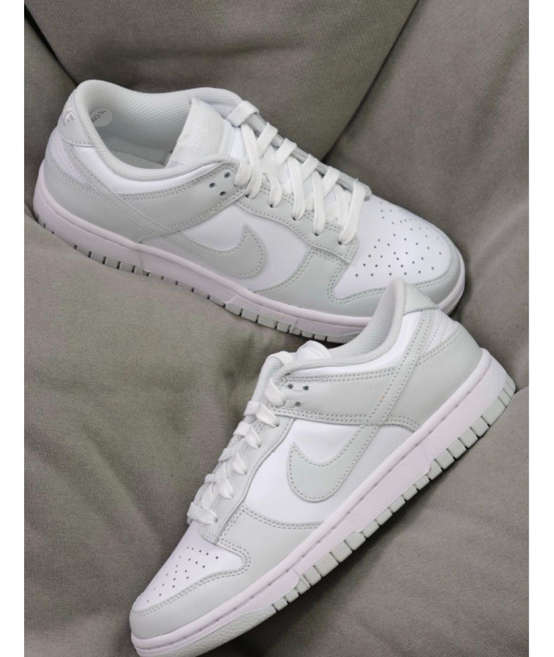 NIKE Серебряные кроссовки из искусственной кожи, фото 6