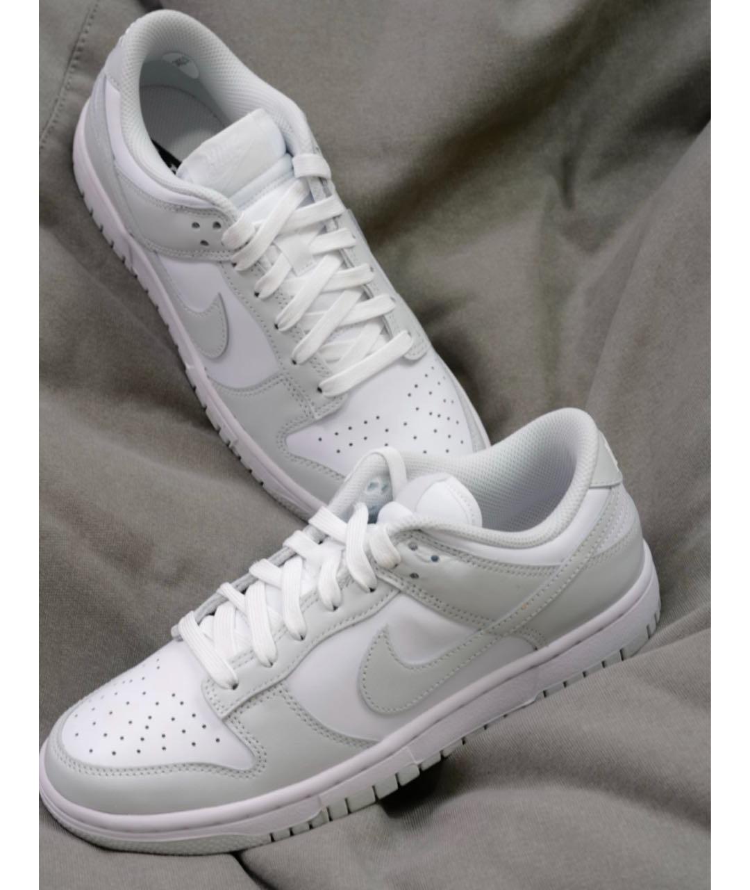 NIKE Серебряные кроссовки из искусственной кожи, фото 7