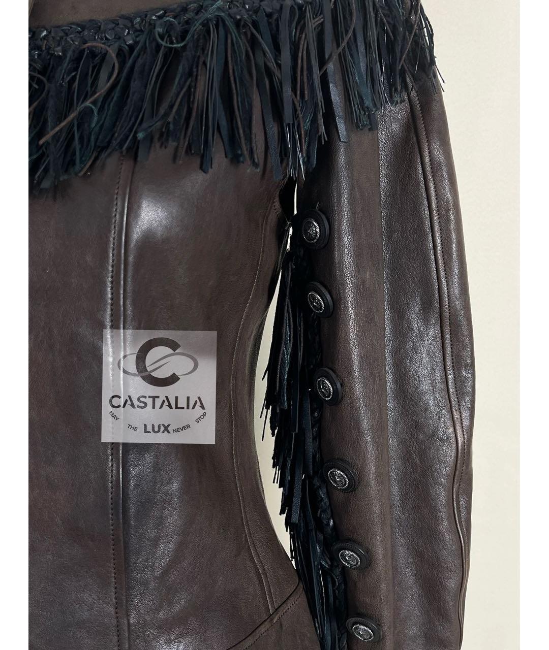 CHANEL Коричневая кожаная куртка, фото 5