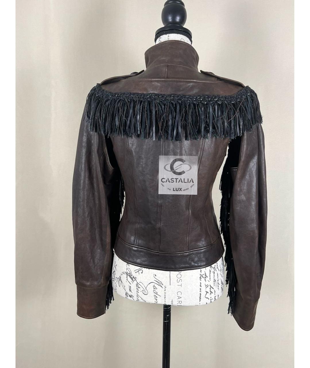 CHANEL Коричневая кожаная куртка, фото 8