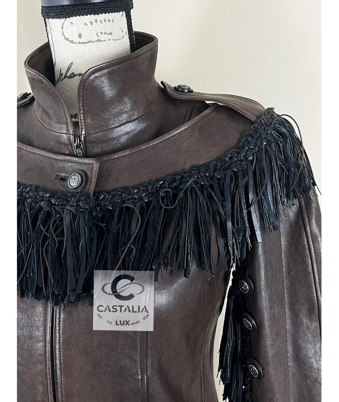 CHANEL Коричневая кожаная куртка, фото 4