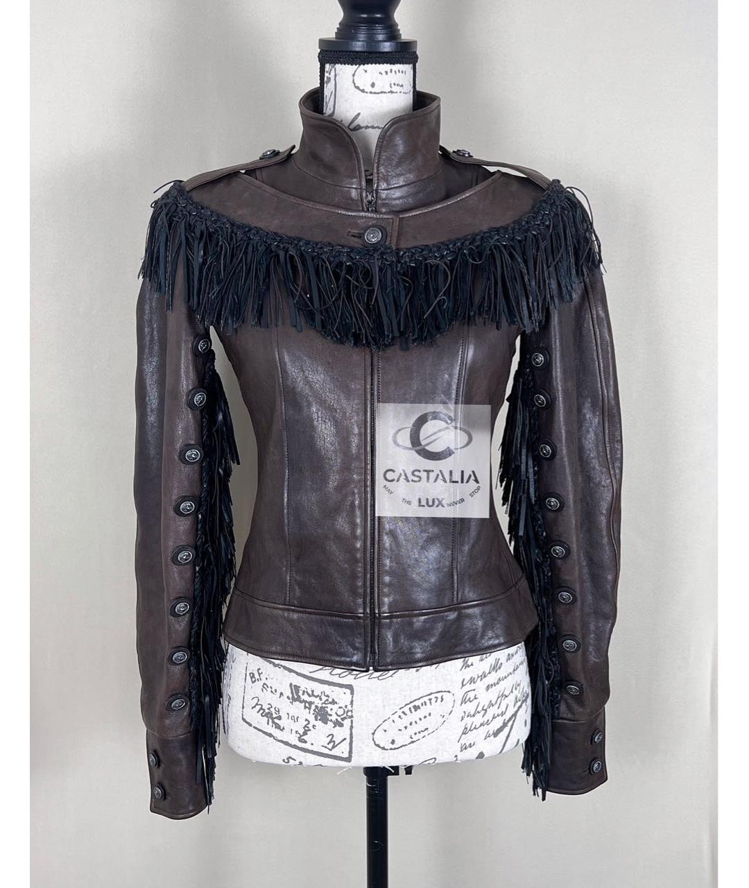 CHANEL Коричневая кожаная куртка, фото 3