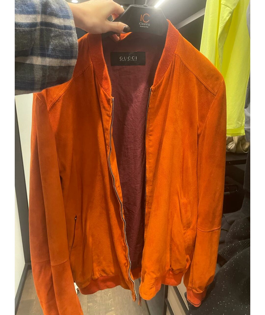 GUCCI Оранжевая кожаная куртка, фото 6