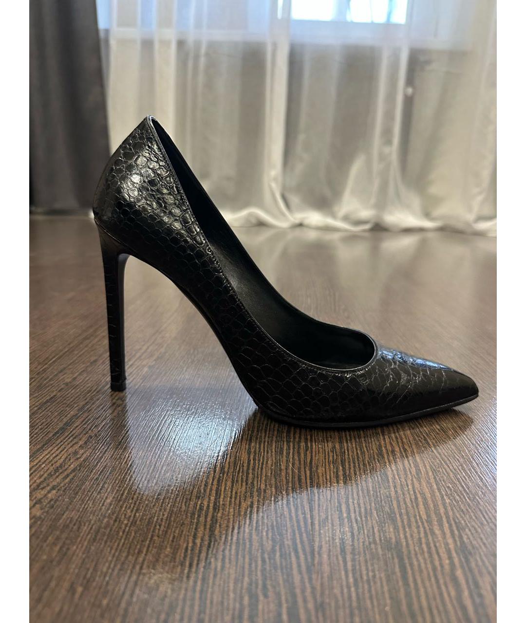 SAINT LAURENT Черные кожаные туфли, фото 5