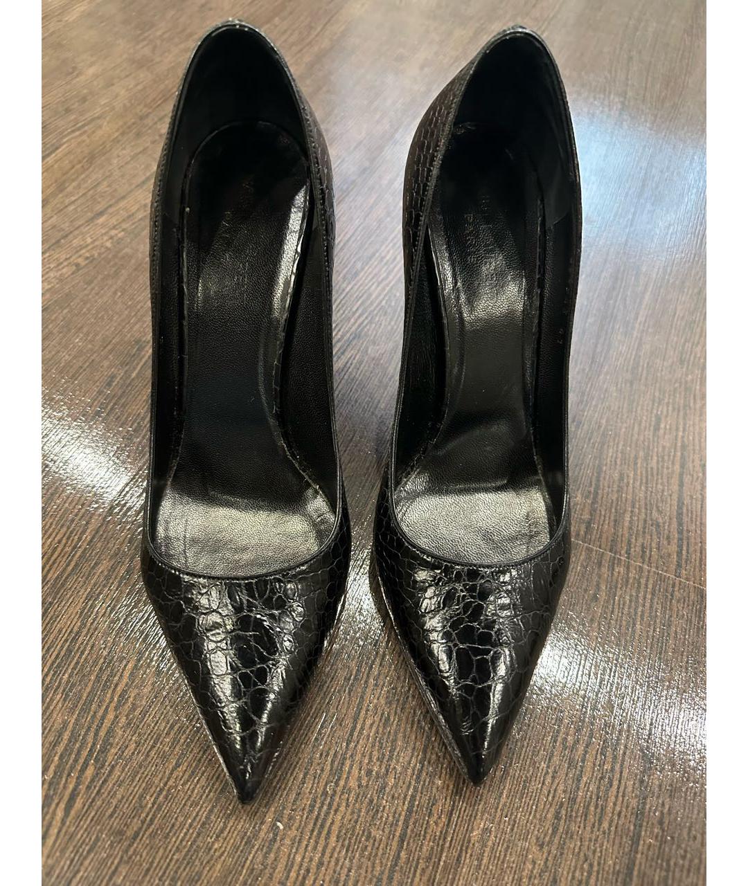 SAINT LAURENT Черные кожаные туфли, фото 2