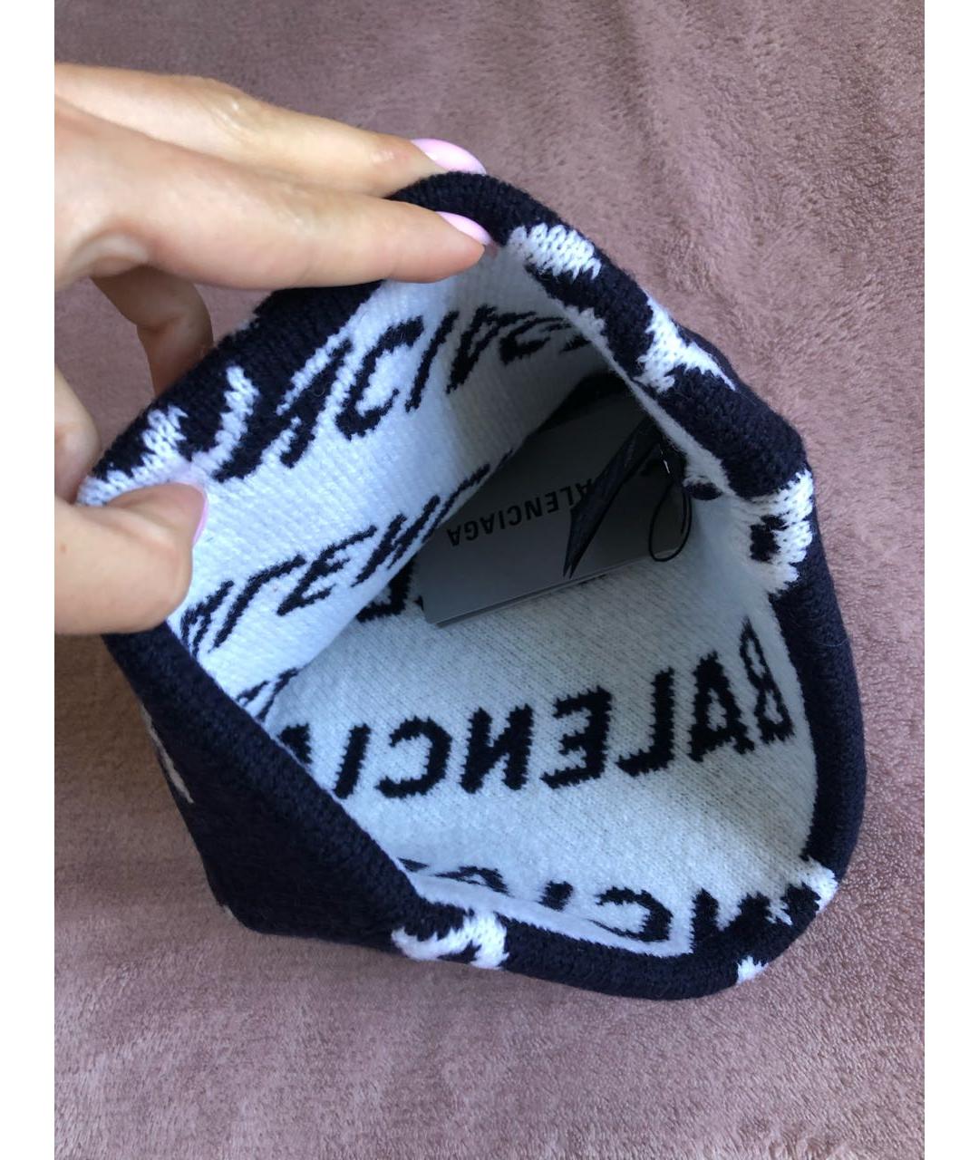 BALENCIAGA Черная шерстяная шапка, фото 4