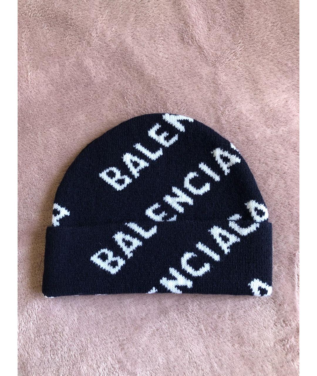 BALENCIAGA Черная шерстяная шапка, фото 1