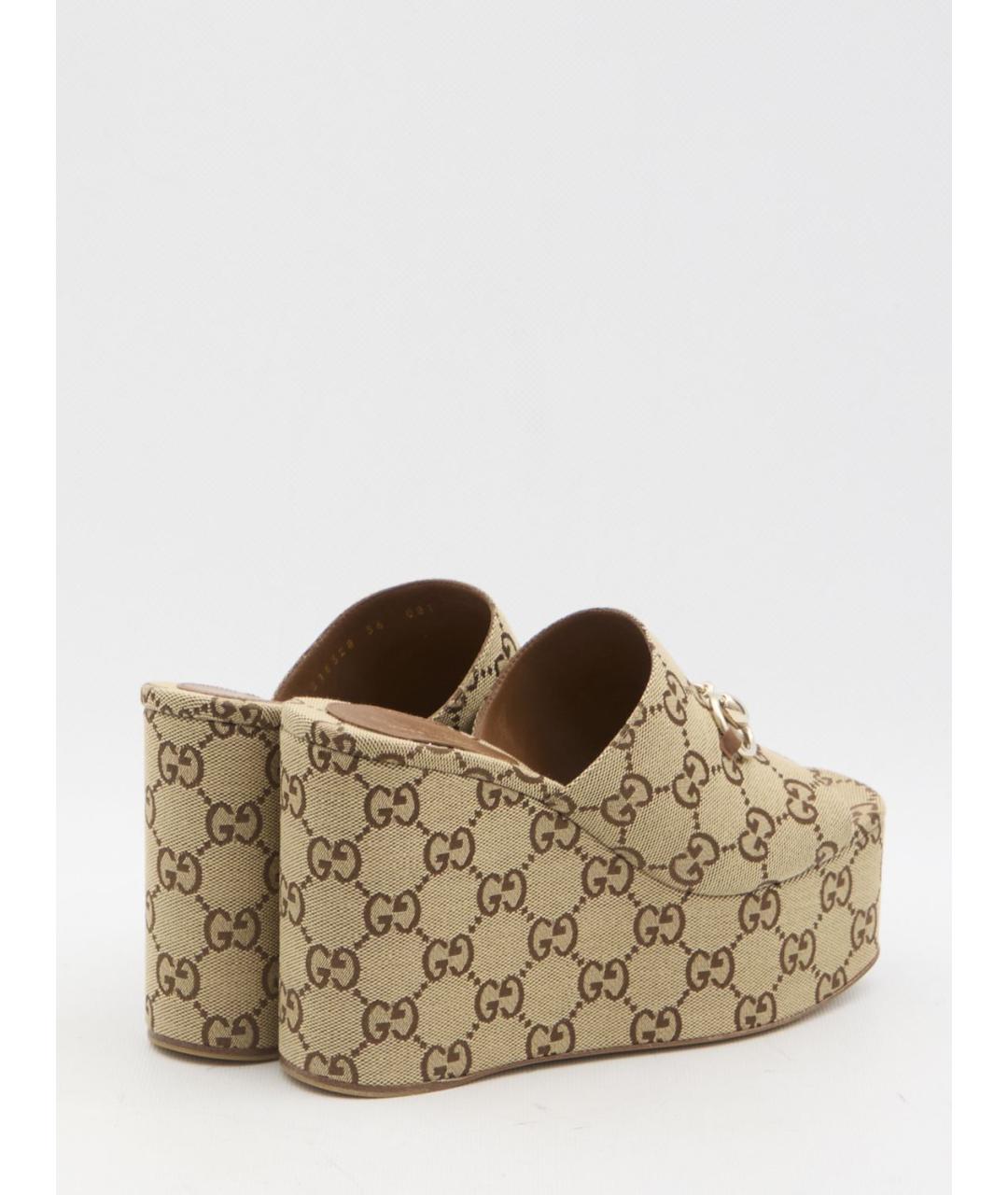 GUCCI Бежевые босоножки, фото 3