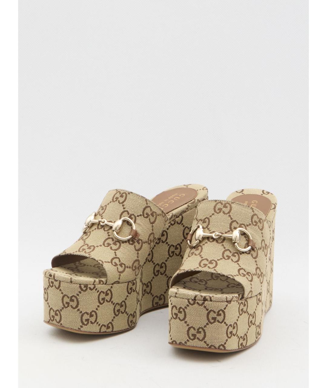 GUCCI Бежевые босоножки, фото 2
