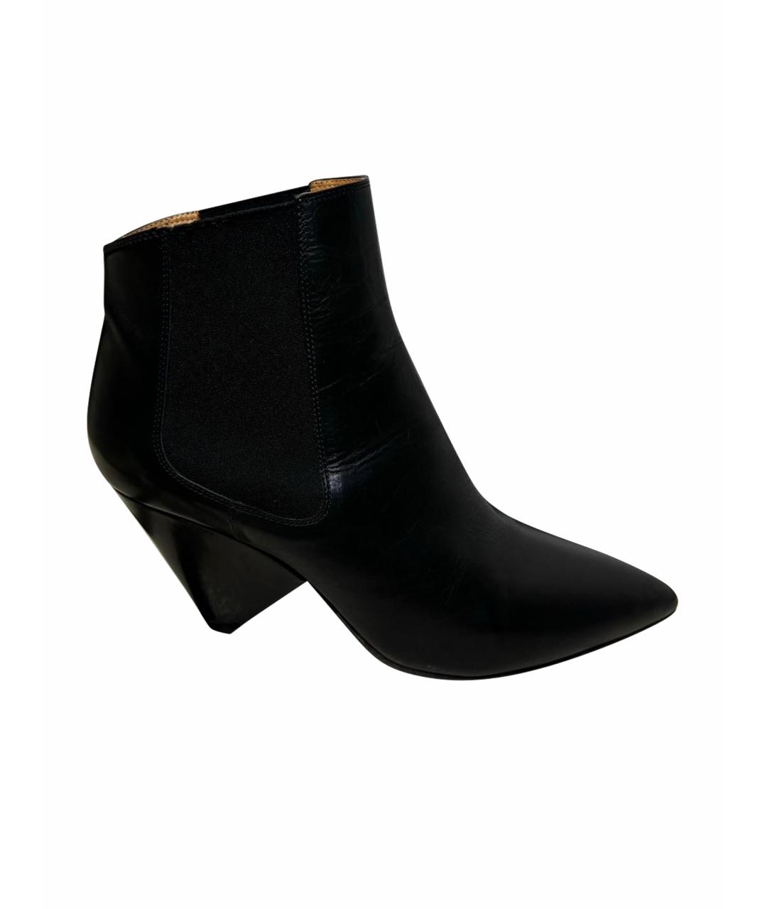 ISABEL MARANT Черные кожаные ботильоны, фото 1