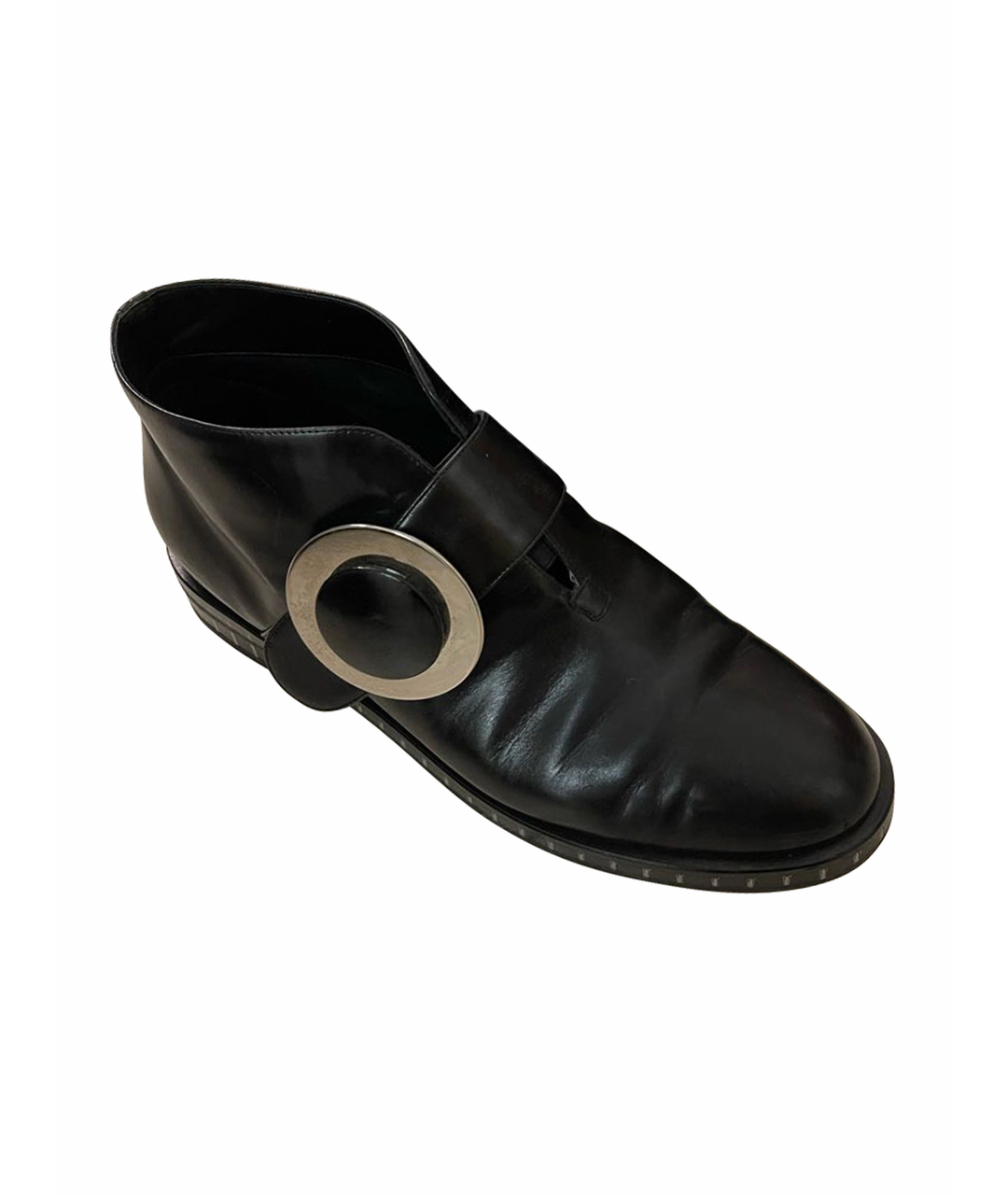 GIORGIO ARMANI Черные кожаные ботинки, фото 1