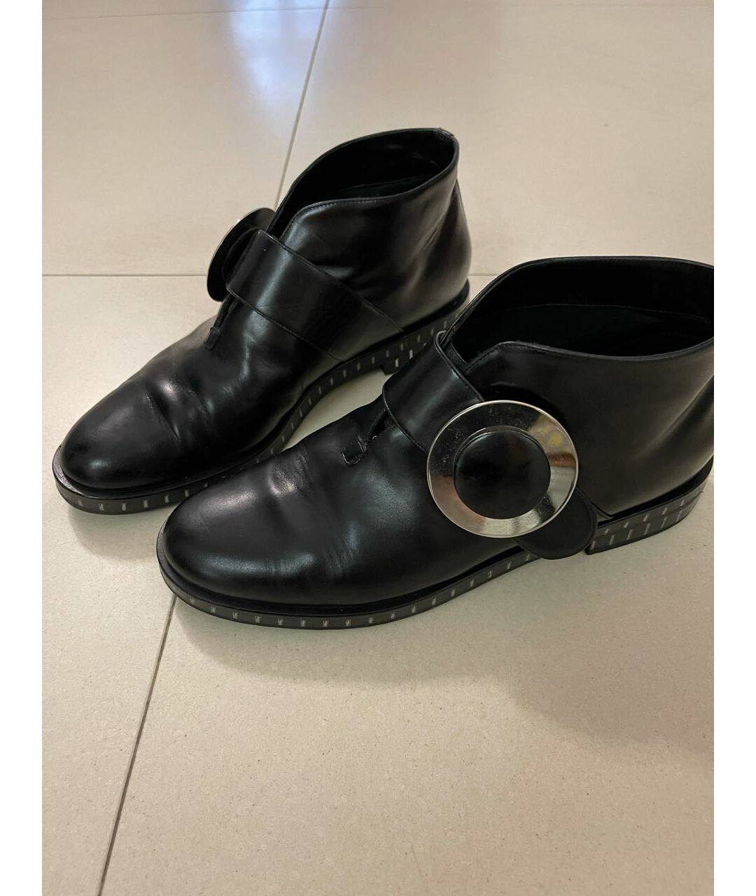 GIORGIO ARMANI Черные кожаные ботинки, фото 2