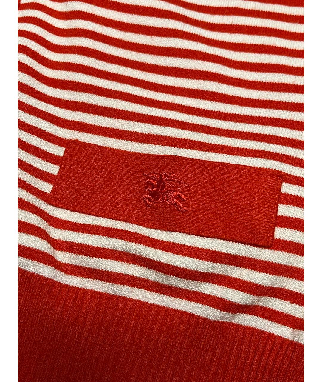 BURBERRY Красная вискозная майка, фото 4
